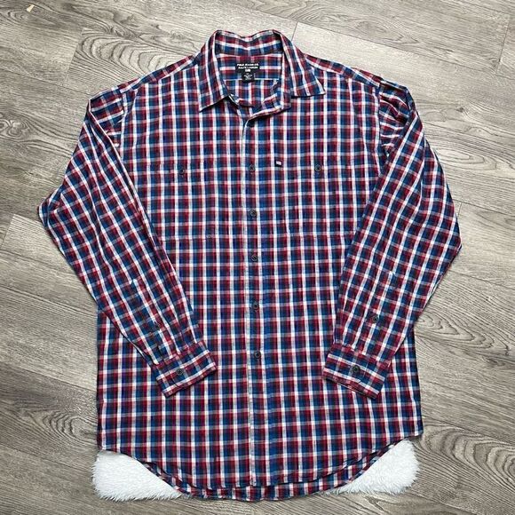 Vintage Polo Jeans Co Ralph Lauren Shirt Mens Size Medium Flannel Plaid USA - Picture 1 of 9